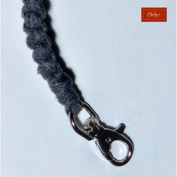 New Handmade Macramé Dog Leash – Gray, 42" Long x 0.75" Wide - Picture 3 of 3